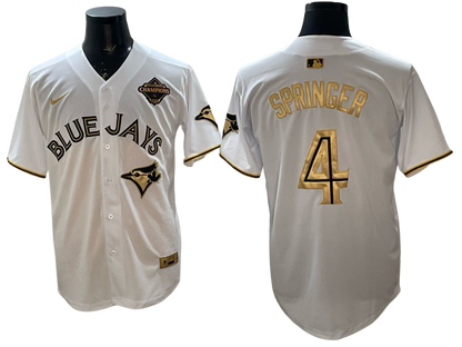 Custom 2025 American League Champions White Gold Jersey - All Stitched