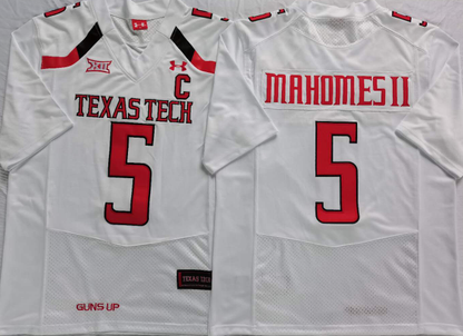 Custom Patrick Mahomes #15 Texas Tech Red Raiders Gray Black White Red Limited Football Jersey -All Stitched