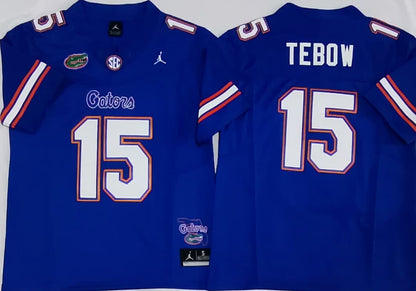 Men's Tim Tebow 2025 Florida Patch Vapor Jersey Florida Gators White Royal Black Football Jersey -All Stitched
