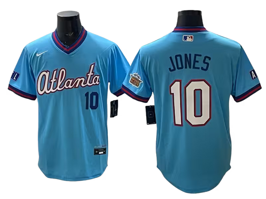 Custom Braves Powder Blue 2026 City Connect Stadium USA 250th Outkast patch Jersey - All Stitched