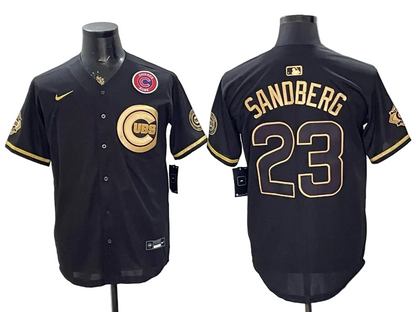 Custom Cubs Black Gold Limited Baseball Jersey -All Stitched