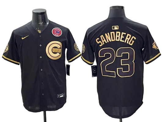 Custom Cubs Black Gold Limited Baseball Jersey -All Stitched