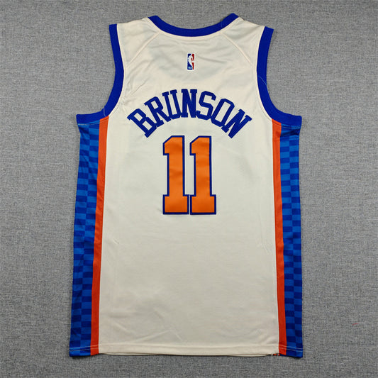 2025/26 City Edition OG Anunoby Jalen Brunson Josh Hart Karl-Anthony Towns Cream Baskeball Jersey -All Stitched