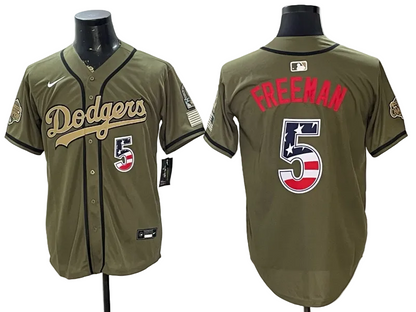 Custom Dodgers Silver USA 250 Fourth of July Baseball Jersey -All Stitched