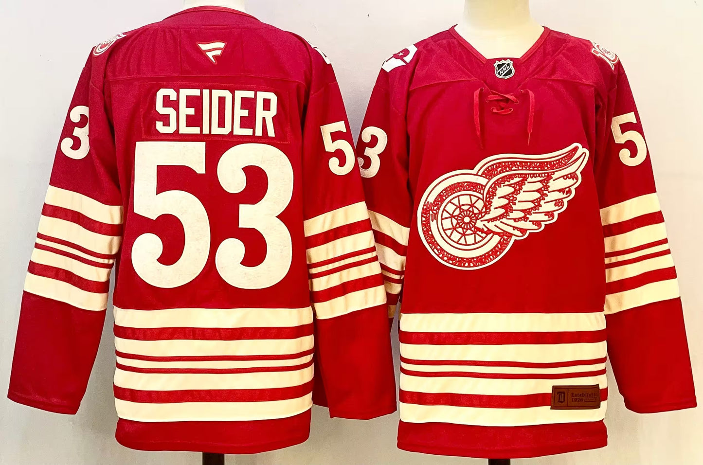 Custom 2026 Wings Centennial Red Premium All Stitched Hockey Jersey