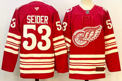 Custom 2026 Wings Centennial Red Premium All Stitched Hockey Jersey