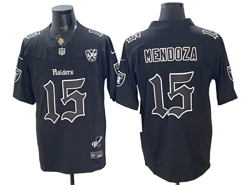 Custom Fernando Mendoza Raiders Black Gold Limited Football Jersey -All Stitched