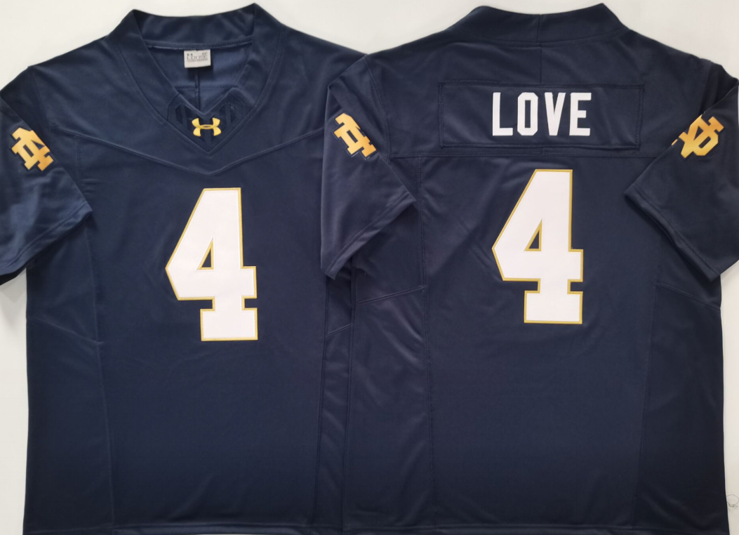 Men's Jeremiyah Love Notre Dame Fighting Irish Vapor Jersey White Navy Kelly Green Football Jersey -All Stitched
