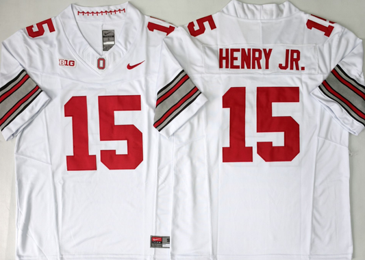 Custom Chris Henry Jr #15 Ohio State Buckeyes Scarlet White Black Limited Football Jersey -All Stitched