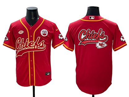Custom Patrick Mahomes Chiefs Red Stitched Baseball Jersey -All Stitched