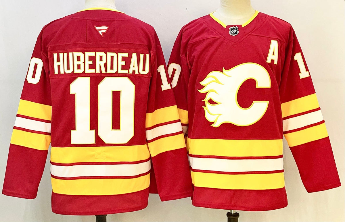 Custom Jacob Markstrom Andrew Mangiapane Flames Red Hockey Jersey -All Stitched