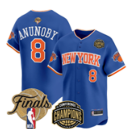 Custom Men's Jalen Brunson OG Anunoby 2026 Finals Champions Always Baseball Jersey -All Stitched