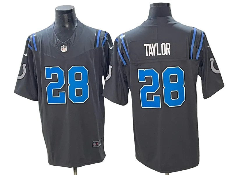 Custom 2026 Rivalries Jonathan Taylor Colts Anthracite Limited Football Jersey -All Stitched