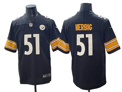 Custom Steelers Black Football Limited Jersey - All Stitched