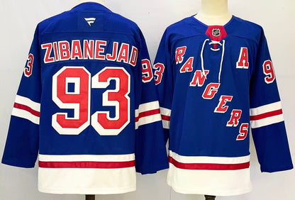 Custom 2026 Ranger Home Blue Premium All Stitched Hockey Jersey