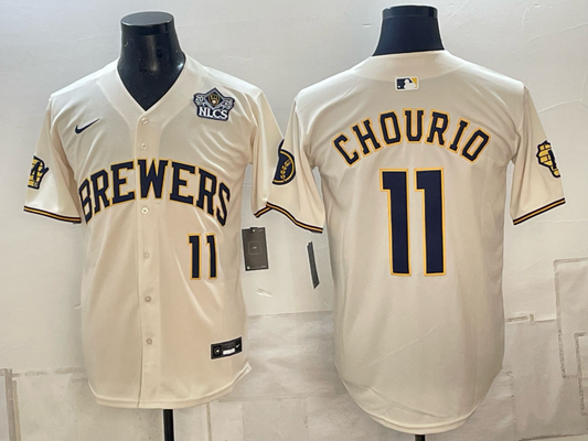Custom Jackson Chourio 2026 World Series Cream Baseball Jersey -All Stitched