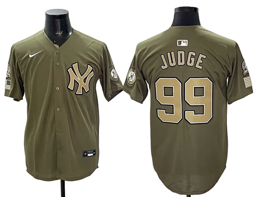 Yankees Olive 2026 Armed Forces Day Baseball Jersey -All Stitched