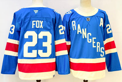 Custom 2026 Ranger Centennial Blue Premium All Stitched Hockey Jersey
