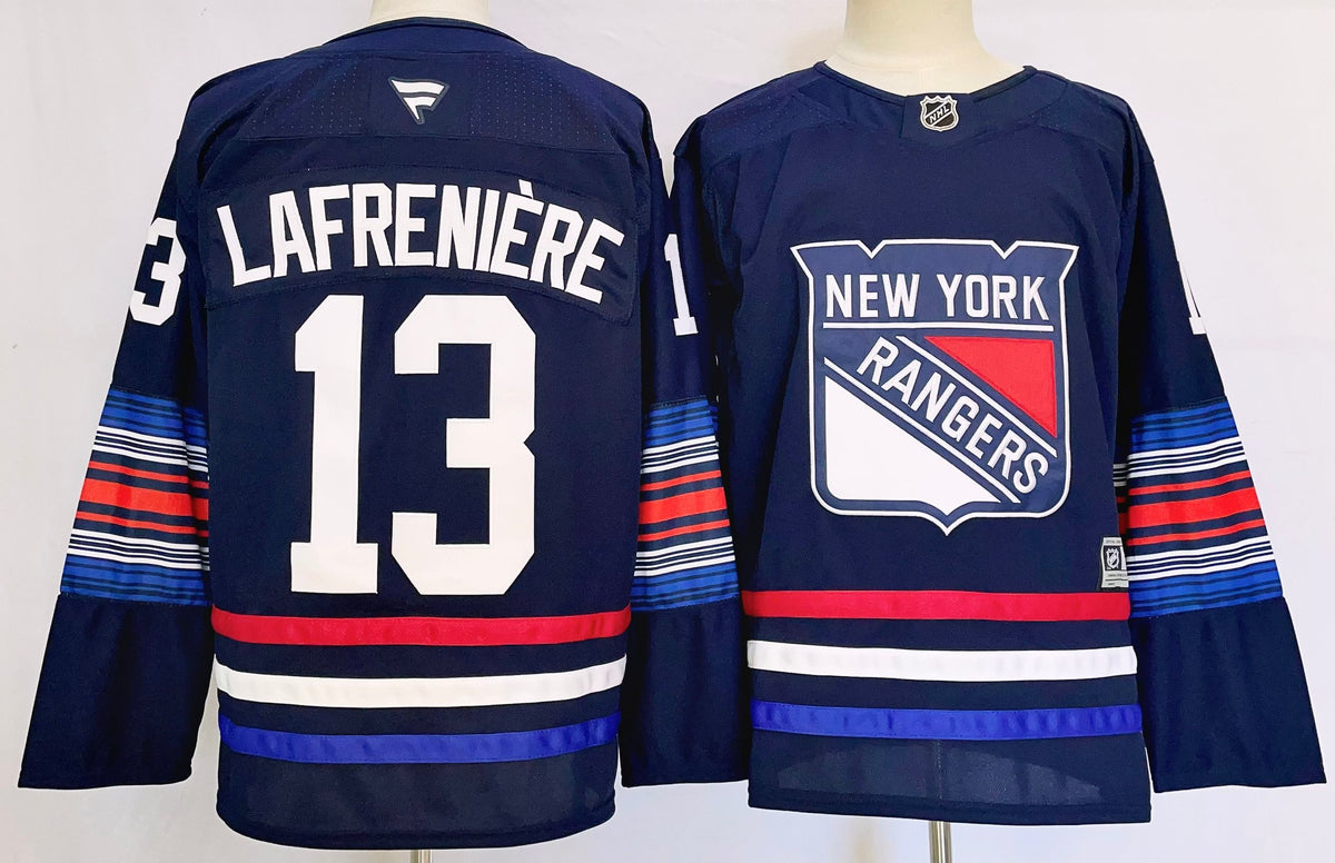 Custom Mika Zibanejad Alternate Premium Navy Hockey Jersey -All Stitched
