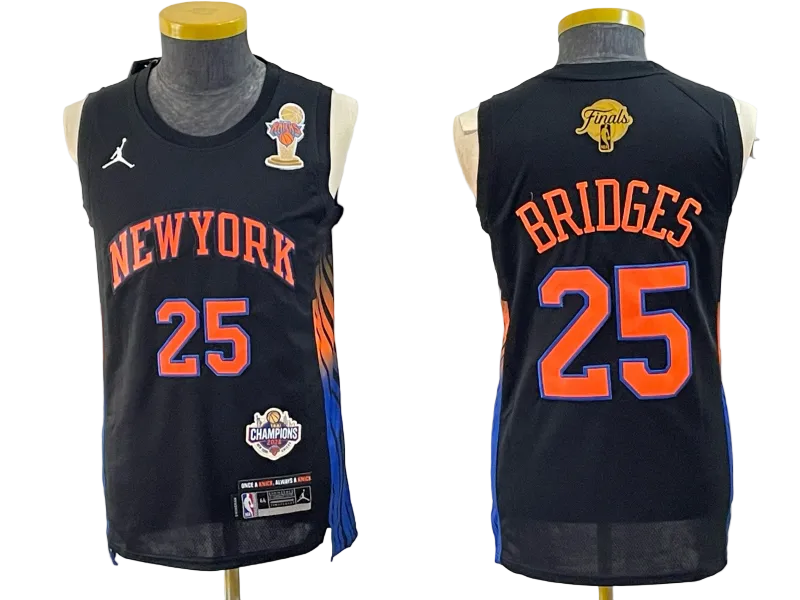 2026 OG Anunoby Jalen Brunson Josh Hart Karl-Anthony Towns Jose Alvarado Black Gold Baskeball Jersey -All Stitched