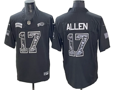 Custom Caleb Downs Tyler Shough Dak Prescott Josh Allen 2026 Salute to Service Retired Black Limited Football Jersey -All Stitched