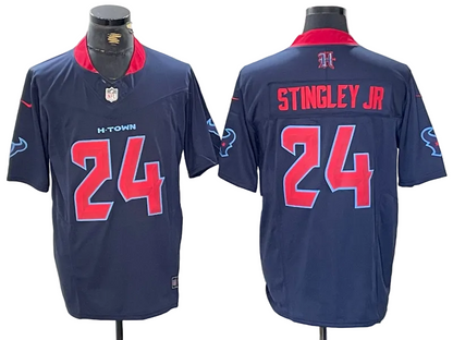 Custom Tank Dell Texans 2nd Alternate Navy Limited Jersey -All Stitched