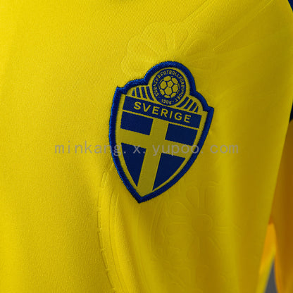Custom Youth 2026 Sweden Home Yellow Soccer Jersey Kit Set– Personalized Name & Number