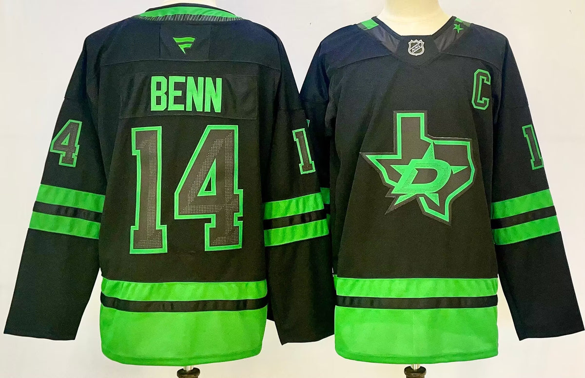 Custom Jamie Benn Jason Robertson Tyler Seguin Stars Alternate Black Hockey Jersey -All Stitched