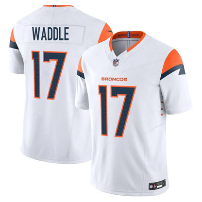 Custom Jaylen Waddle Broncos Royal White Orange Navy Limited Football Jersey -All Stitched