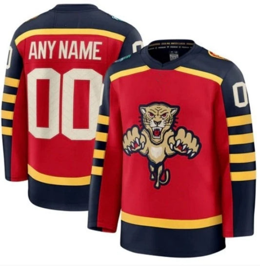 Custom Red Men's 2026 Winter Classic Premium Player All Stitched Hockey Jersey