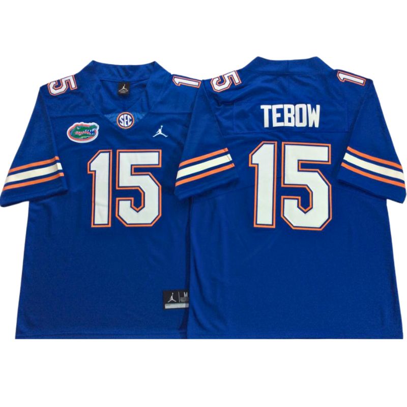 Men's Tim Tebow #15 Vapor Jersey Florida Gators White Royal Orange Football Jersey -All Stitched