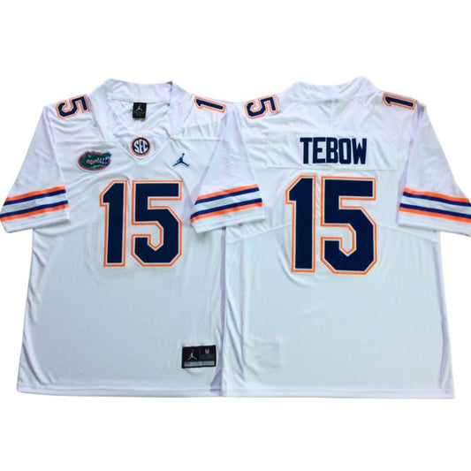 Men's Tim Tebow #15 Vapor Jersey Florida Gators White Royal Orange Football Jersey -All Stitched
