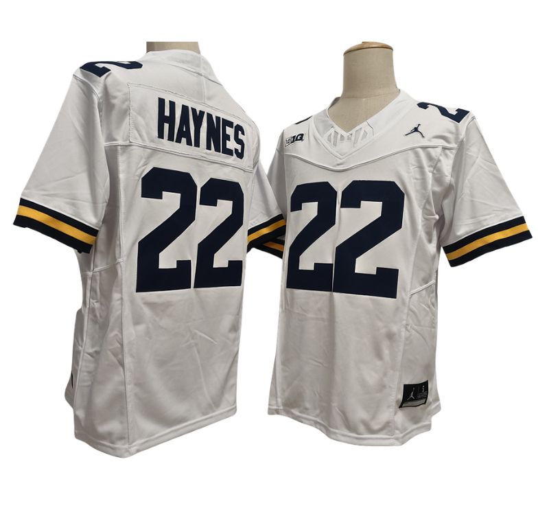 Men's Justice Haynes Vapor Jersey #22 Navy White Michigan Wolverines -All Stitched