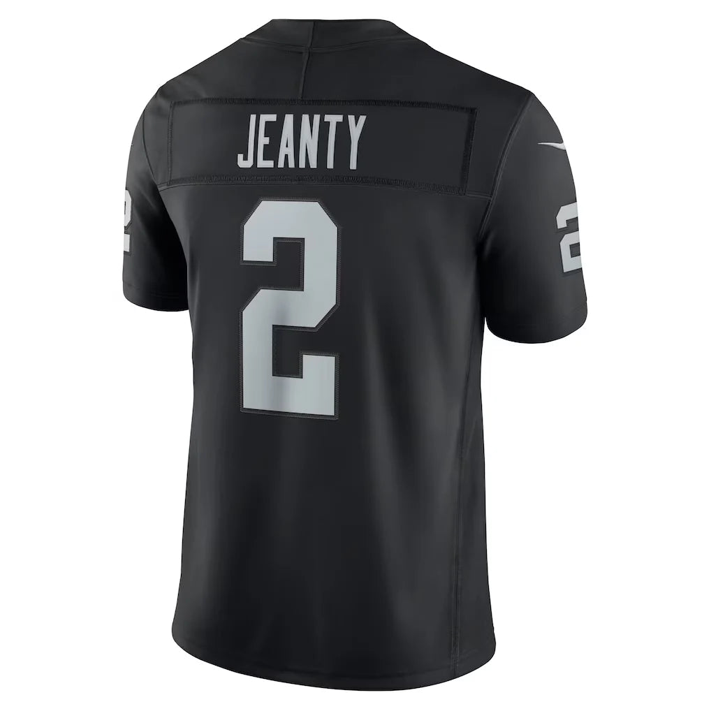 Custom Ashton Jeanty Raiders Black White Gray Split Limited Football Jersey -All Stitched