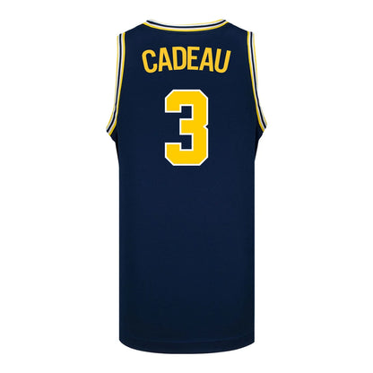 Custom Elliot Cadeau #3 Wolverines Gold Navy White Navy Black Rebel Edition Victory Basketball Jersey -All Stitched