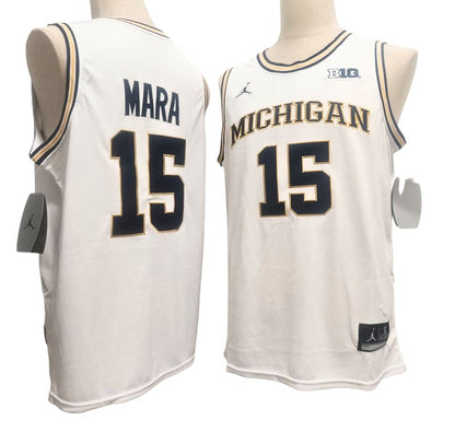 Men's Wolverines White Navy Basketball Jersey All Stitched