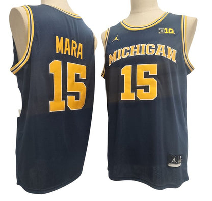 Men's Wolverines White Navy Basketball Jersey All Stitched