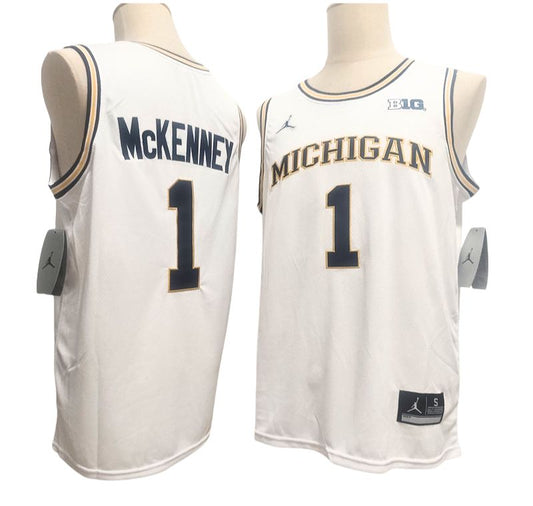 Men's Wolverines White Navy Basketball Jersey All Stitched