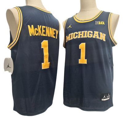Men's Wolverines White Navy Basketball Jersey All Stitched