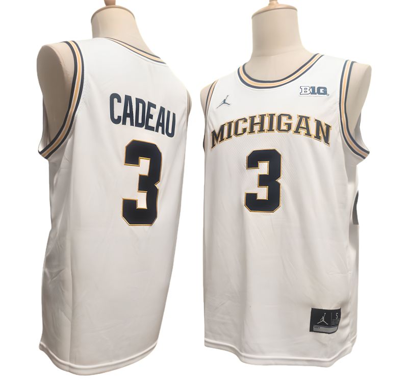 Men's Wolverines White Navy Basketball Jersey All Stitched