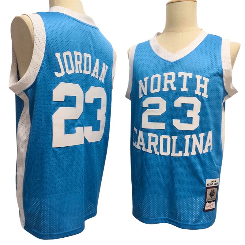 Men's North Carolina Tar Heels #23 Michael Jordan 1983-84 Retired Blue White Basketball Jersey All Stitched