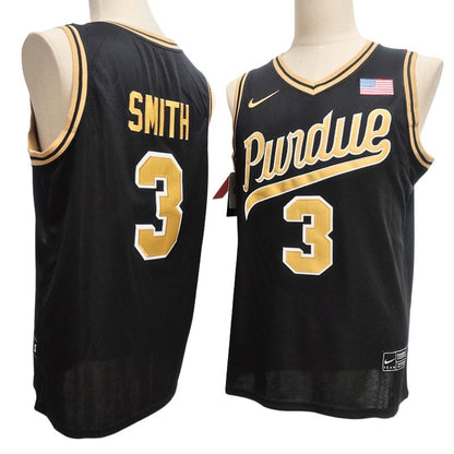 Men's Purdue Boilermakers #3 Braden Smith Black White Basketball Jersey All Stitched