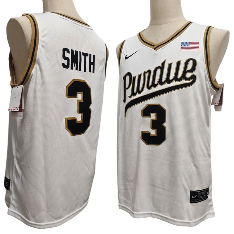Men's Purdue Boilermakers #3 Braden Smith Black White Basketball Jersey All Stitched