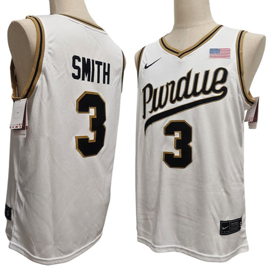 Men's Purdue Boilermakers #3 Braden Smith Black White Basketball Jersey All Stitched