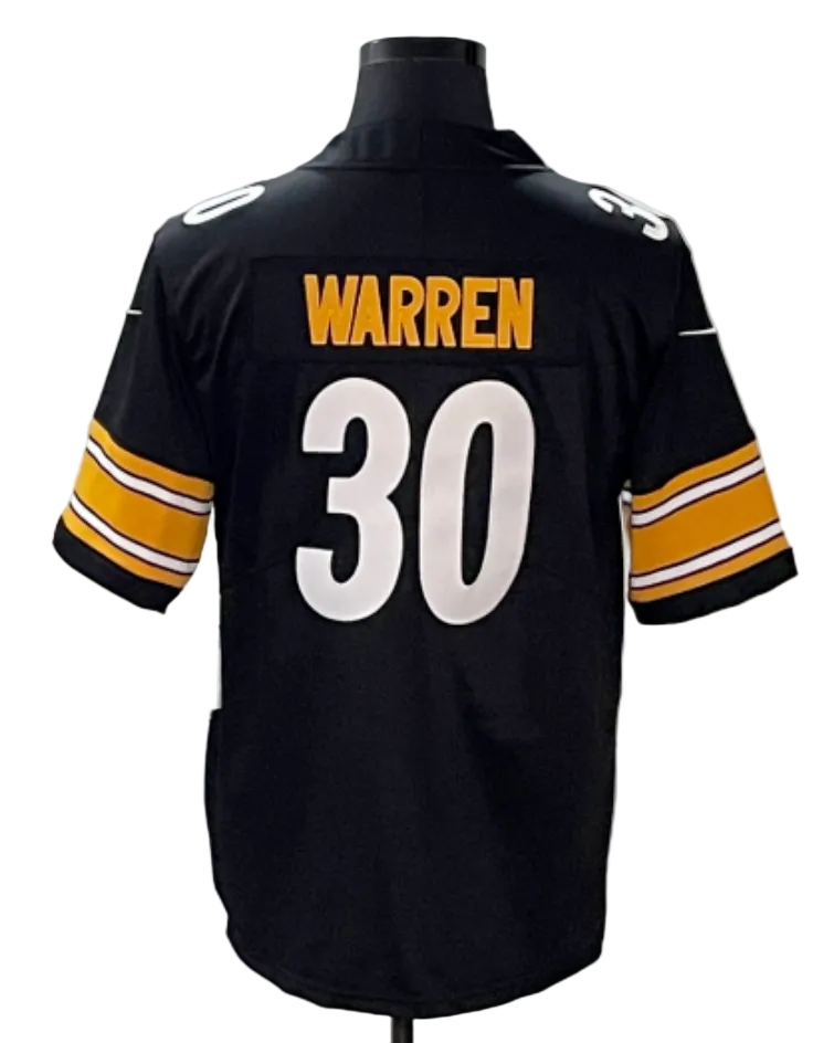 Custom Steelers Black Football Limited Jersey - All Stitched
