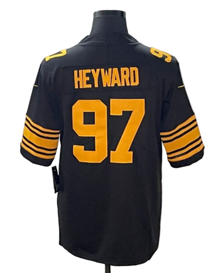 Custom Steelers Alternate Black Football Vapor Limited Jersey - All Stitched