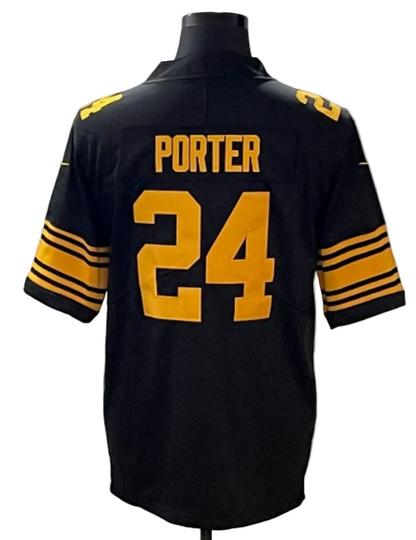 Custom Steelers Alternate Black Football Vapor Limited Jersey - All Stitched