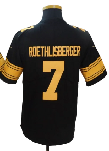 Custom Steelers Alternate Black Football Vapor Limited Jersey - All Stitched