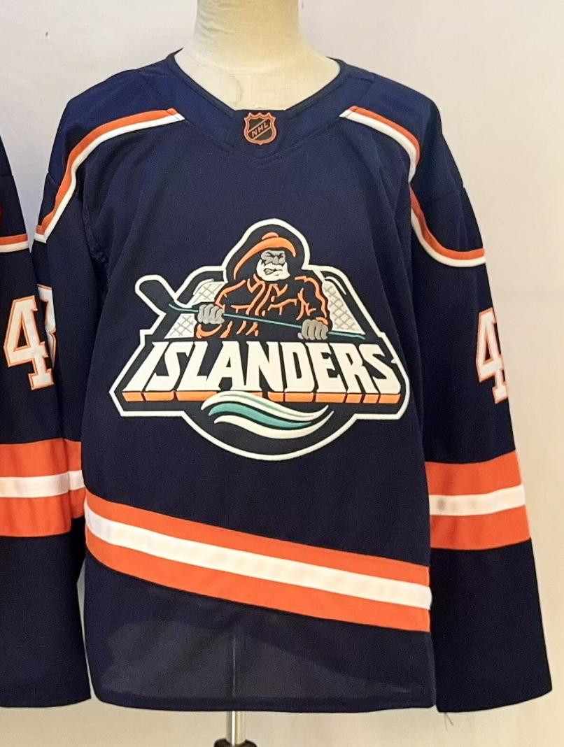Custom Name Number Islanders Navy Reverse Retro Royal White Hockey Jersey -All Stitched