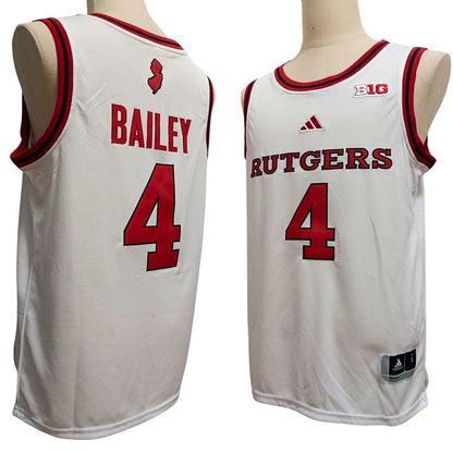 Men's Rutgers Scarlet Knights #4 Ace Bailey Red White Basketball Jersey All Stitched